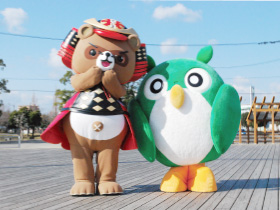 小松島市は狸合戦で有名な金長大明神まちで、たぬきにまつわるスポットがいっぱい♪ 海もキレイだポン☆